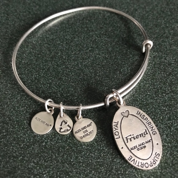 Alex And Ani Expandable Wire Bangle Bracelet Friend Charm 2016 - Picture 12 of 16